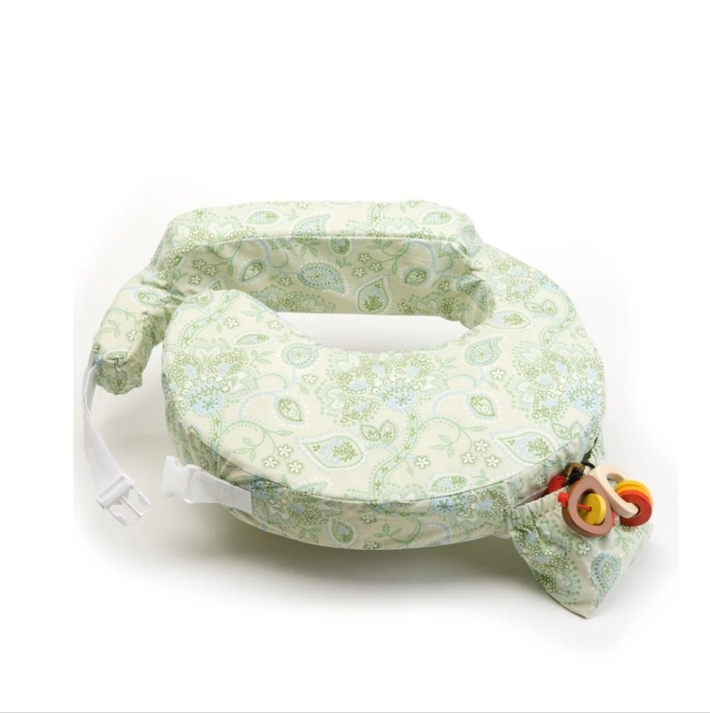MY BREST FRIEND Inflatable Travel Nursing Pillow Green & Blue Paisley Print